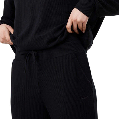Jet Black - Side - USA Pro Womens-Ladies Ribbed Cuff Joggers