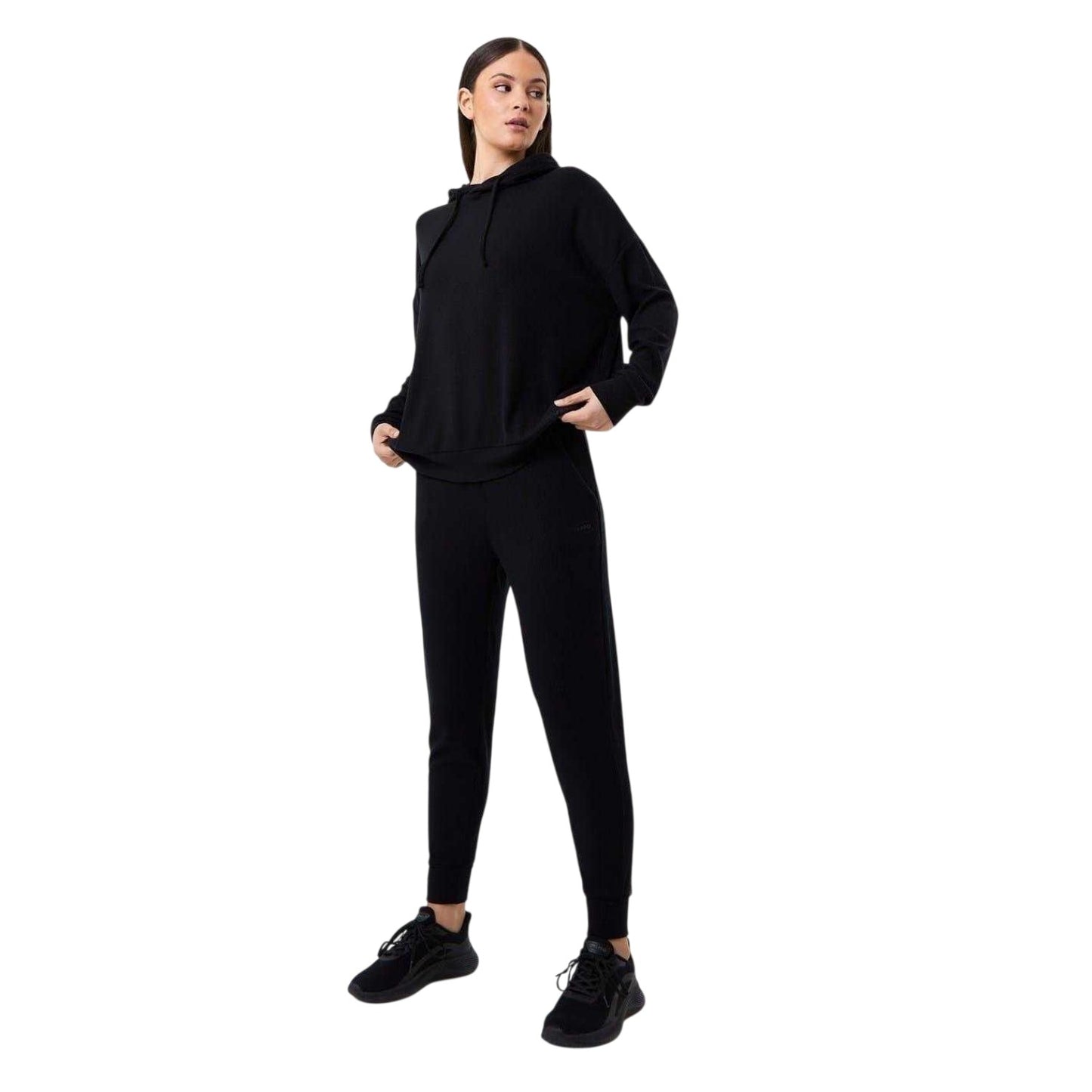 Jet Black - Lifestyle - USA Pro Womens-Ladies Ribbed Cuff Joggers