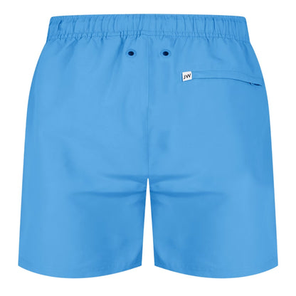 Harbour Blue - Back - Jack Wills Mens Embroidered Logo Mid Length Swim Shorts