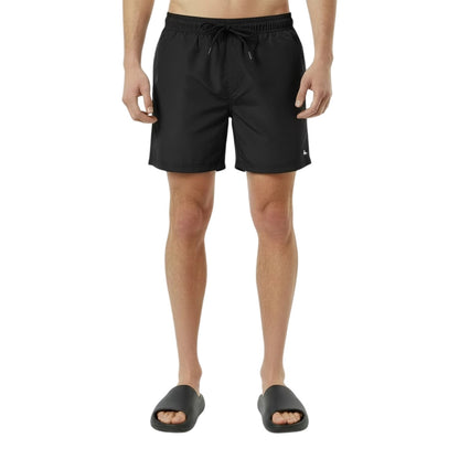 Black - Side - Jack Wills Mens Embroidered Logo Mid Length Swim Shorts
