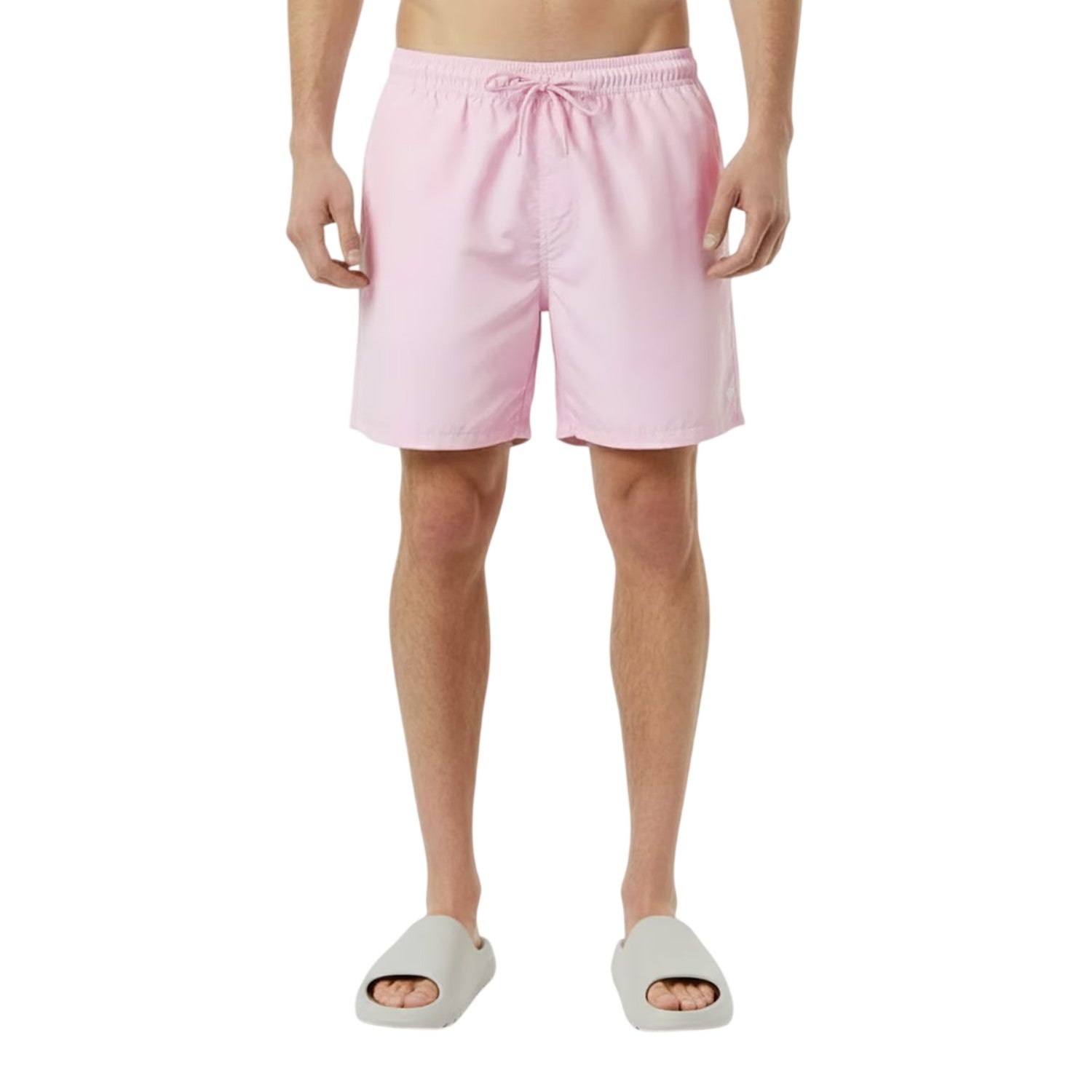 Light Pink - Side - Jack Wills Mens Embroidered Logo Mid Length Swim Shorts