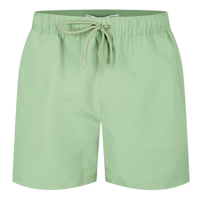 Mid Green - Front - Jack Wills Mens Embroidered Logo Mid Length Swim Shorts