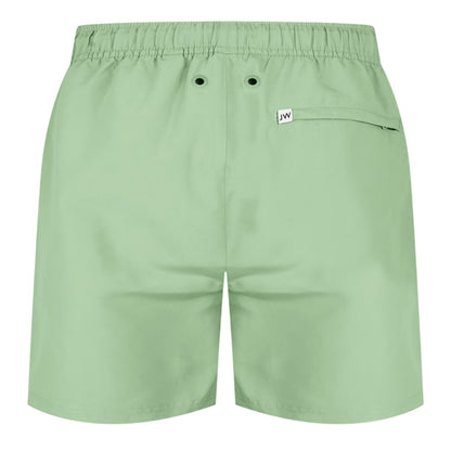 Mid Green - Back - Jack Wills Mens Embroidered Logo Mid Length Swim Shorts