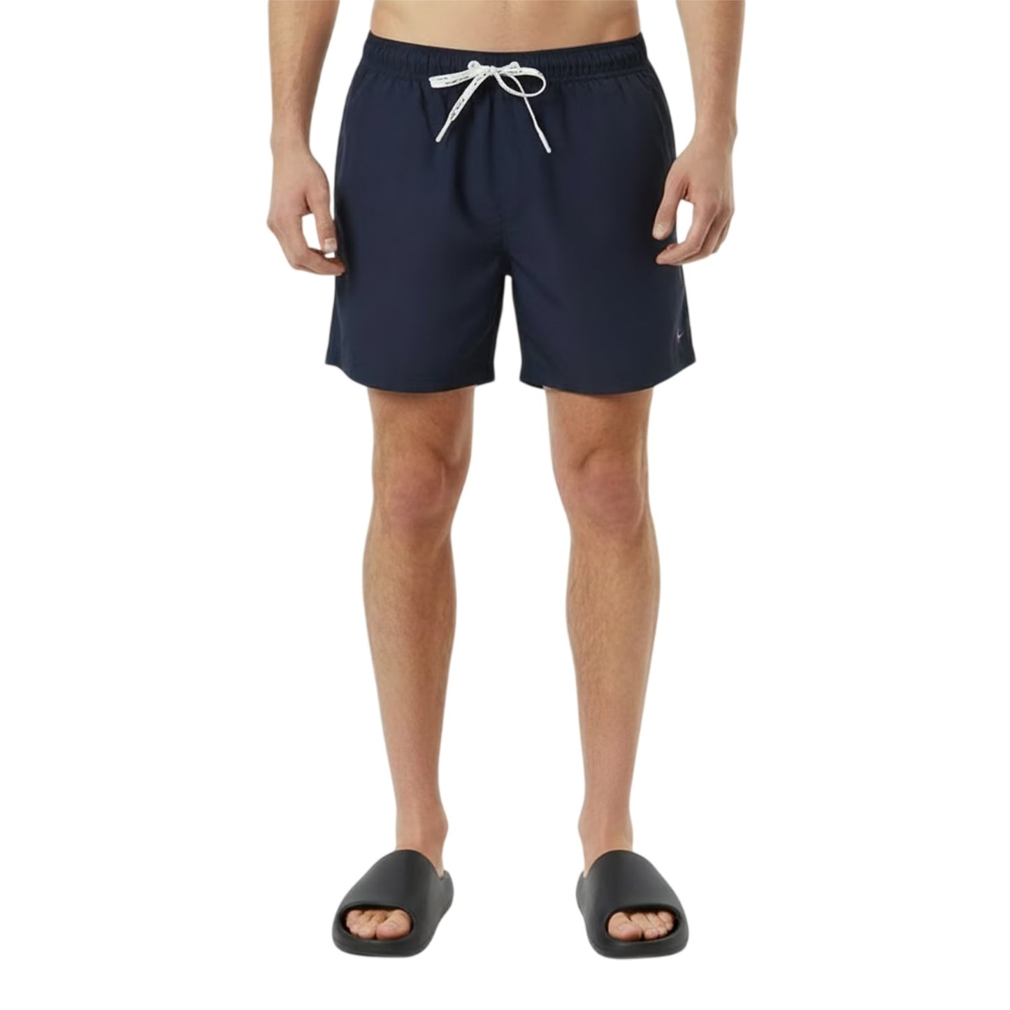 Navy - Side - Jack Wills Mens Embroidered Logo Mid Length Swim Shorts