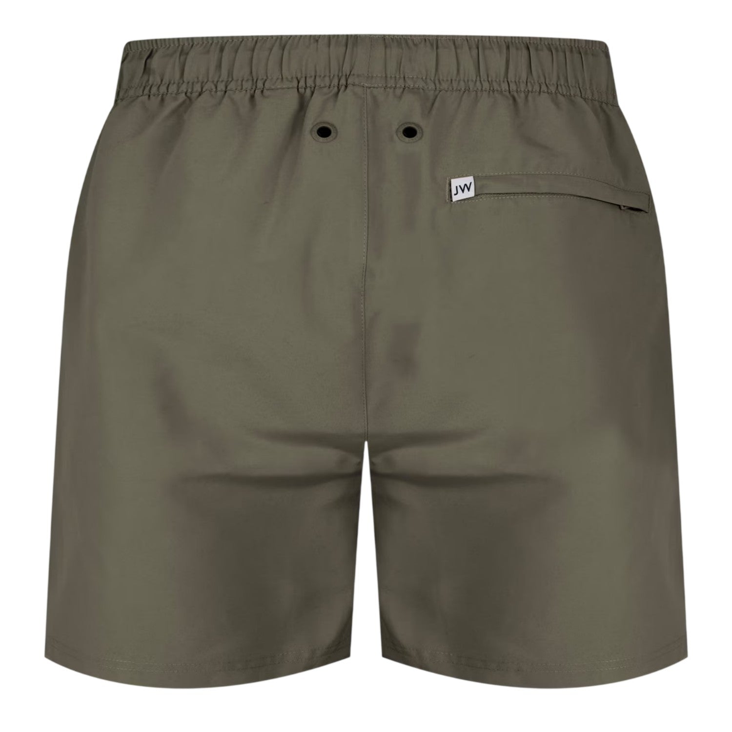 Olive - Back - Jack Wills Mens Embroidered Logo Mid Length Swim Shorts