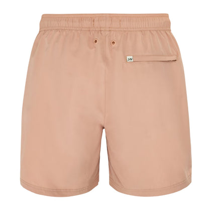 Pink - Back - Jack Wills Mens Embroidered Logo Mid Length Swim Shorts