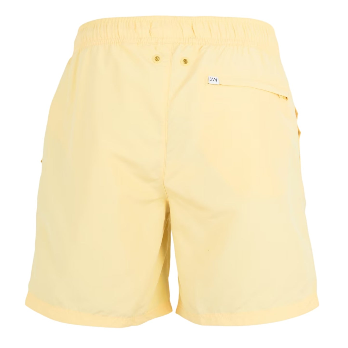 Soft Yellow - Back - Jack Wills Mens Embroidered Logo Mid Length Swim Shorts