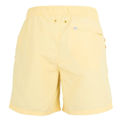 Soft Yellow - Back - Jack Wills Mens Embroidered Logo Mid Length Swim Shorts