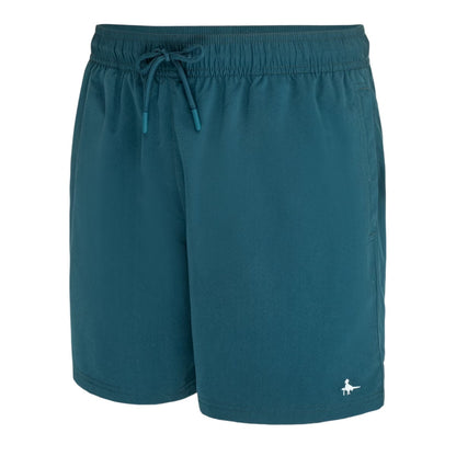 Blue - Side - Jack Wills Mens Embroidered Logo Mid Length Swim Shorts