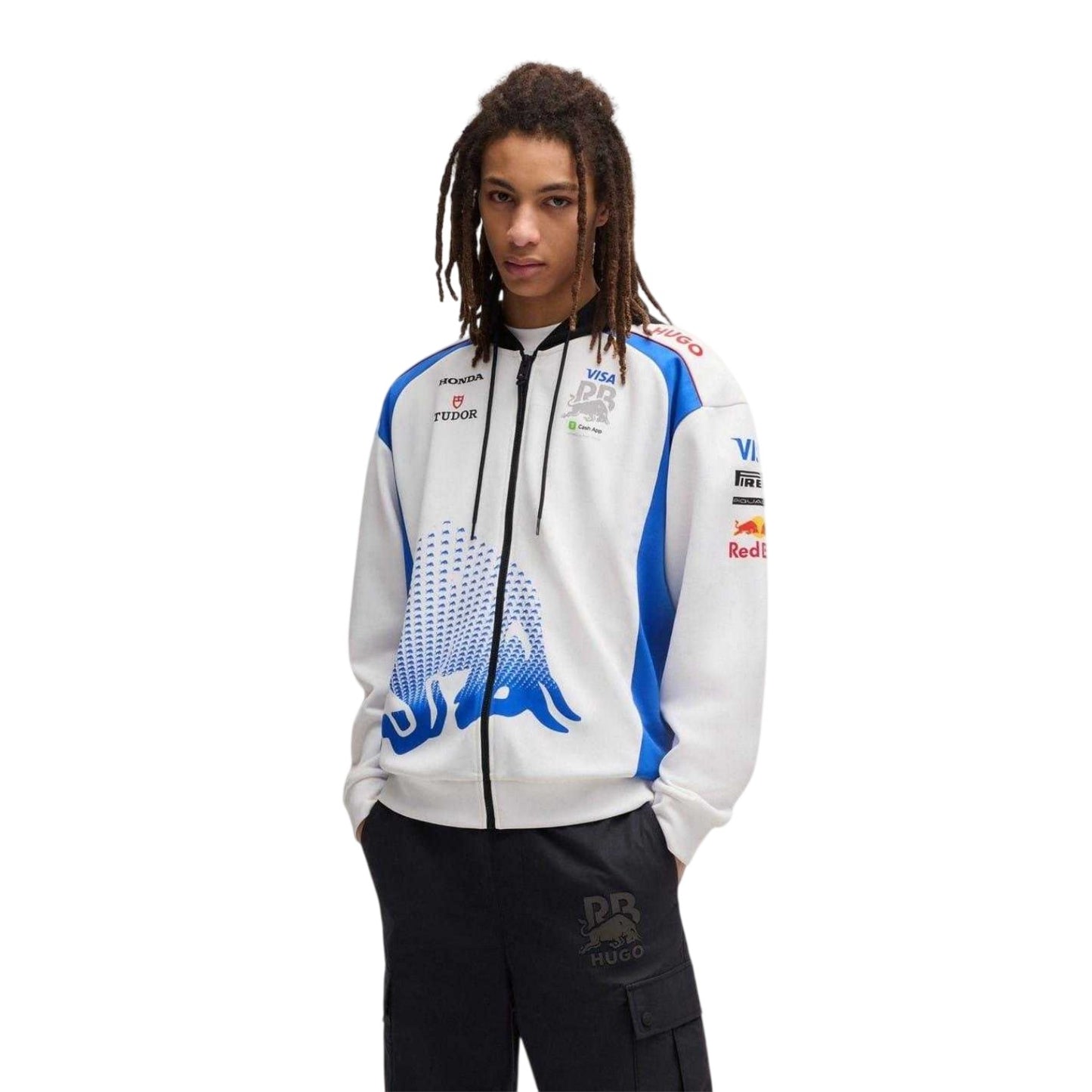 White - Lifestyle - Hugo Mens 2025 Oracle Red Bull Racing Fleece Top