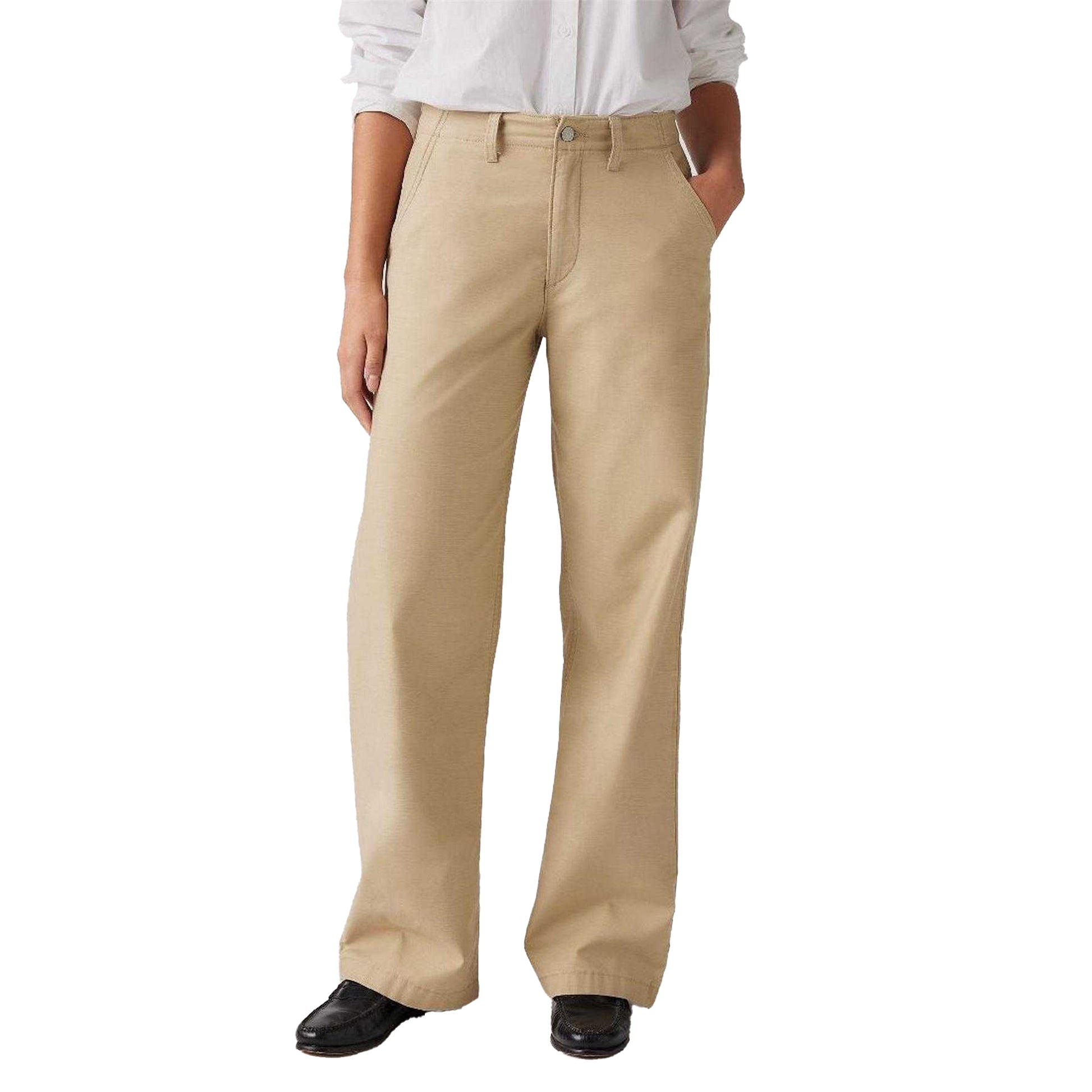 Travertine - Side - Levis Womens-Ladies 90s Straight Leg High Rise Chinos