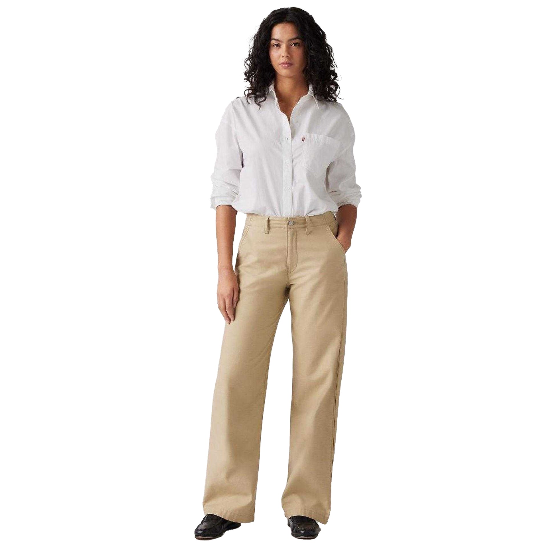 Travertine - Lifestyle - Levis Womens-Ladies 90s Straight Leg High Rise Chinos