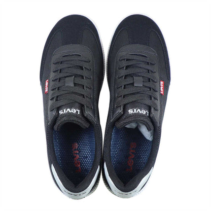 Black-Silver - Lifestyle - Levis Childrens-Kids Jackson Leather Flat Trainers