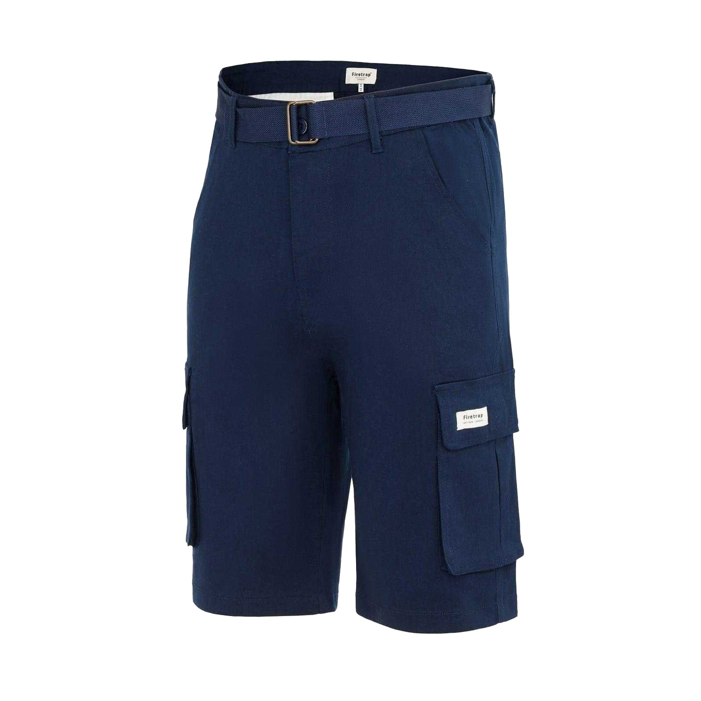 Navy - Side - Firetrap Mens Cargo Shorts