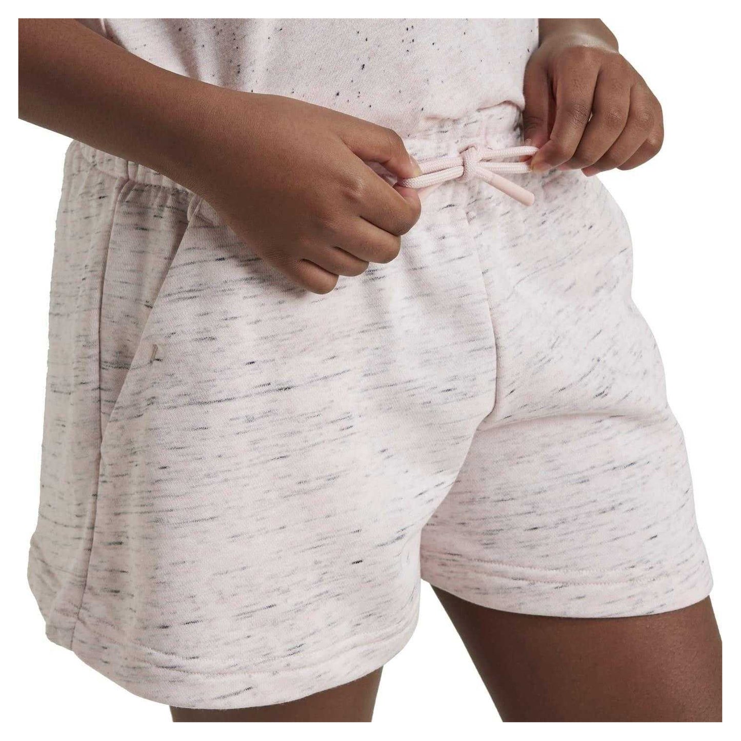 Sandy Pink Melange - Side - Adidas Childrens-Kids Future Icons Loose Fit Shorts