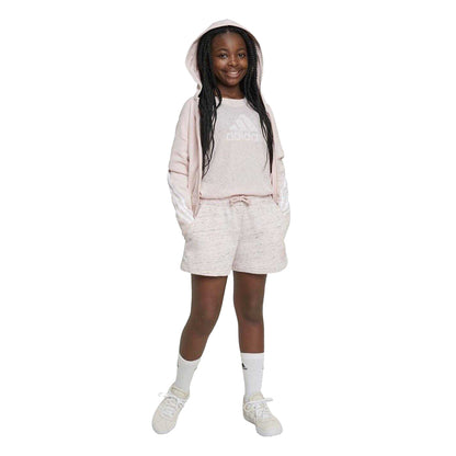 Sandy Pink Melange - Pack Shot - Adidas Childrens-Kids Future Icons Loose Fit Shorts