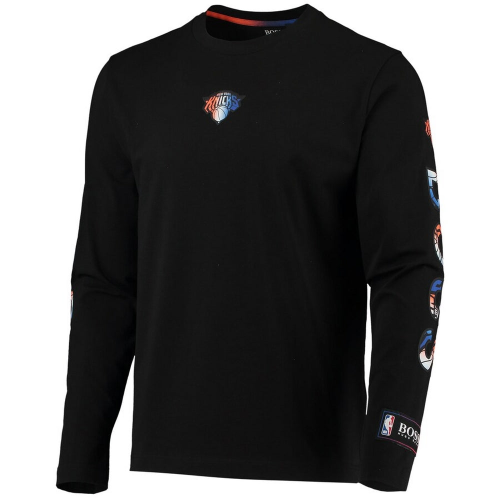Black - Front - Boss Mens ThreeSixty New York Knicks Long-Sleeved T-Shirt