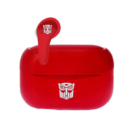 White-Red - Front - Transformers Autobots Logo Wireless Earbuds