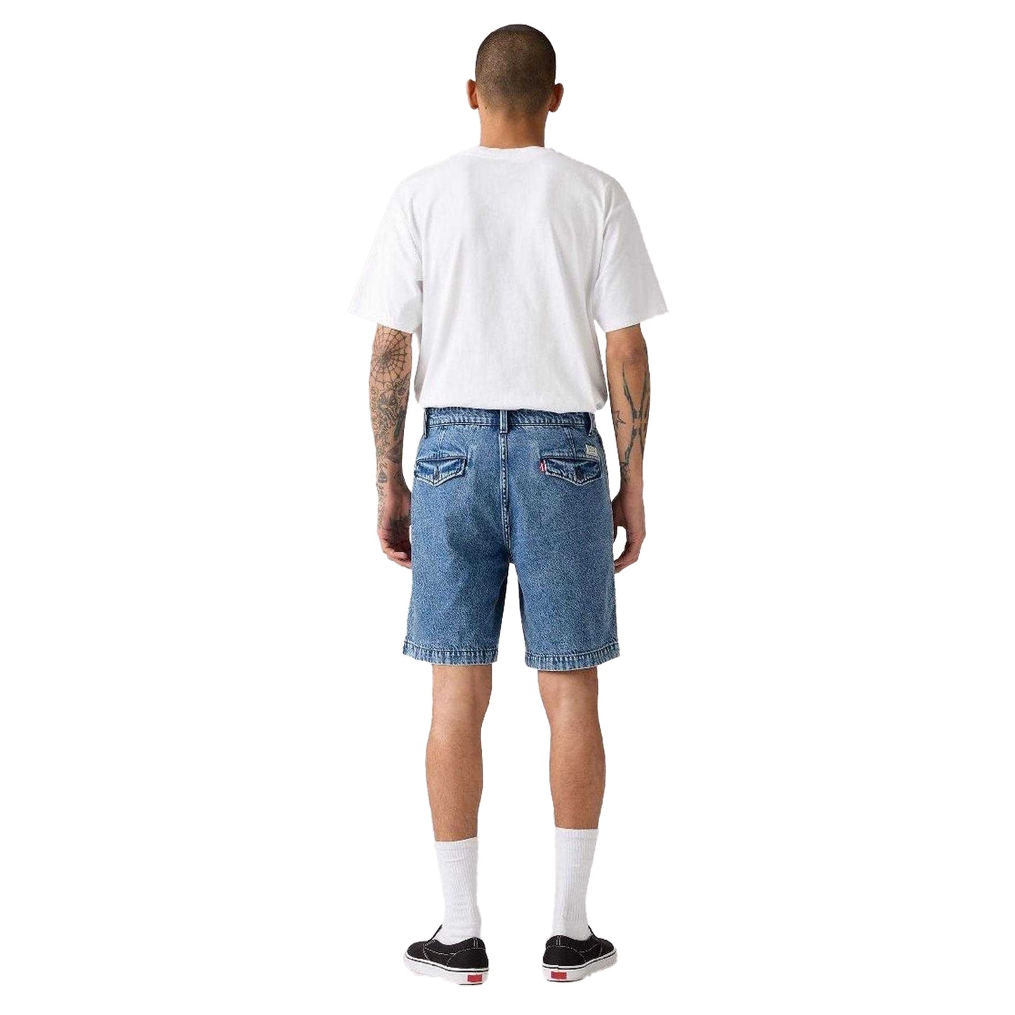 Blue - Back - Levis Womens-Ladies Wellthread Mom Shorts