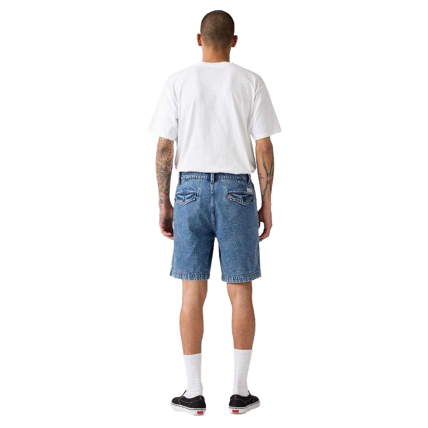 Blue - Back - Levis Womens-Ladies Wellthread Mom Shorts
