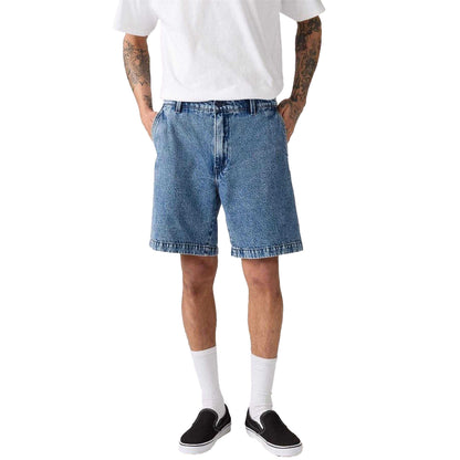 Blue - Side - Levis Womens-Ladies Wellthread Mom Shorts