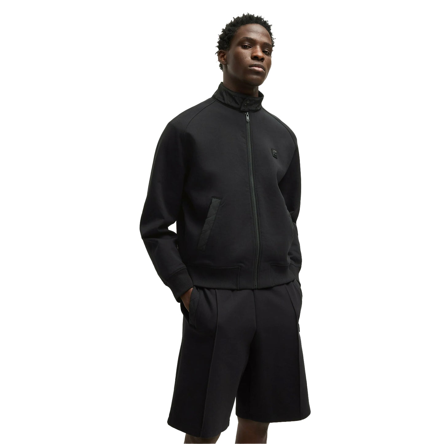 Black - Side - Hugo Mens Diwano Fleece Jacket