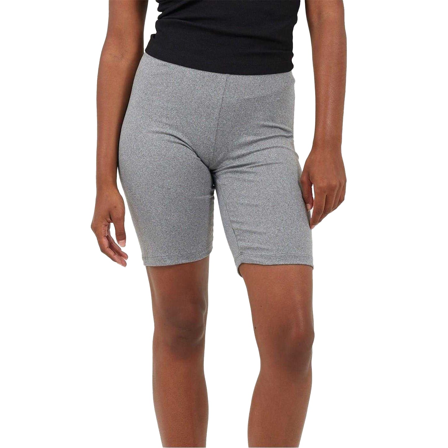 Grey Marl - Front - Brave Soul Womens-Ladies Snug Fit Cycling Shorts