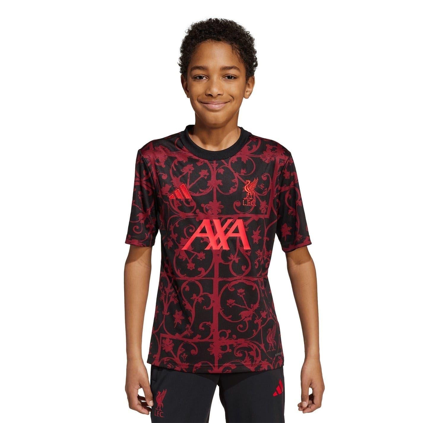Black - Side - Liverpool FC Childrens-Kids All-Over Print Training Football Jersey
