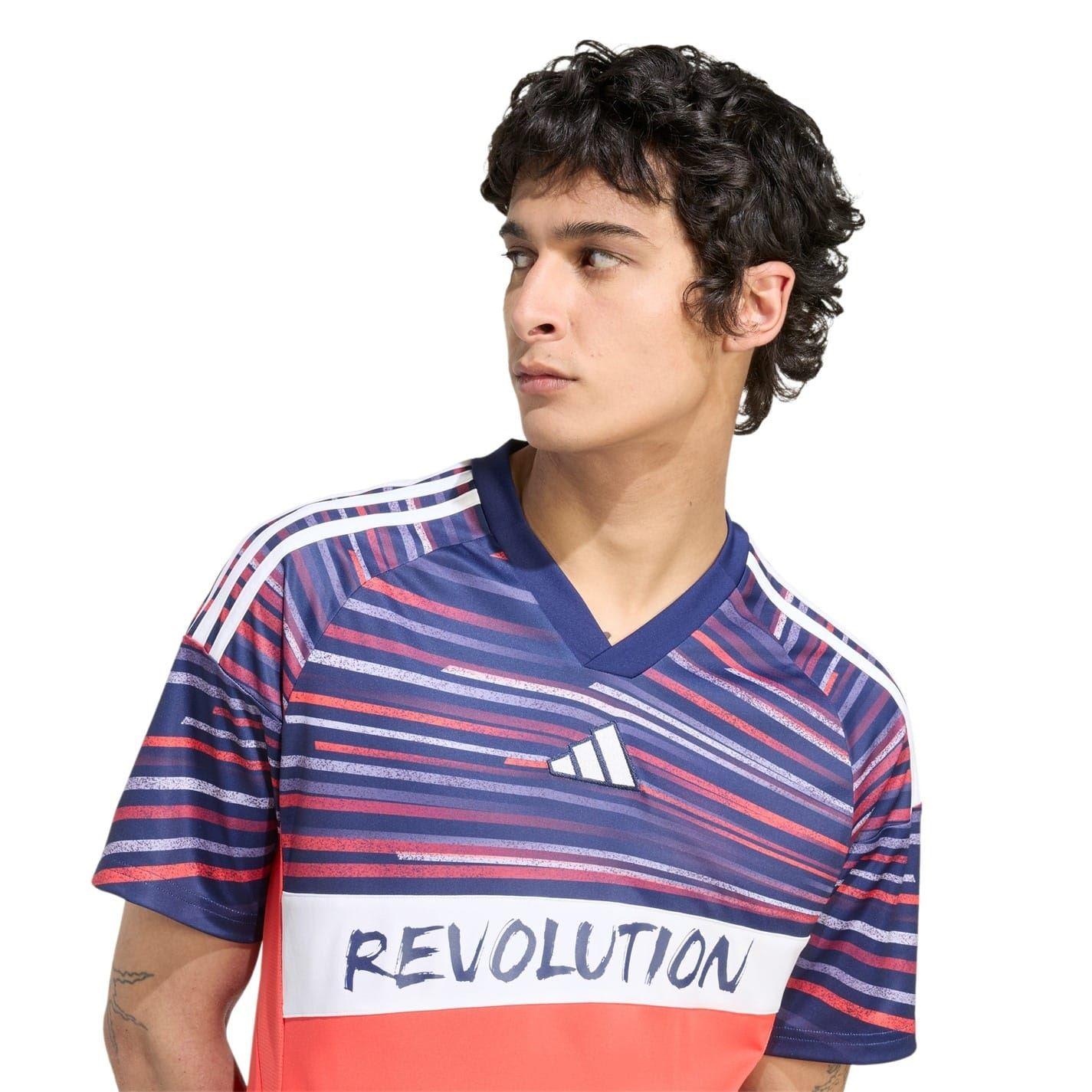 Red-Black - Side - New England Revolution Mens Football Shirt