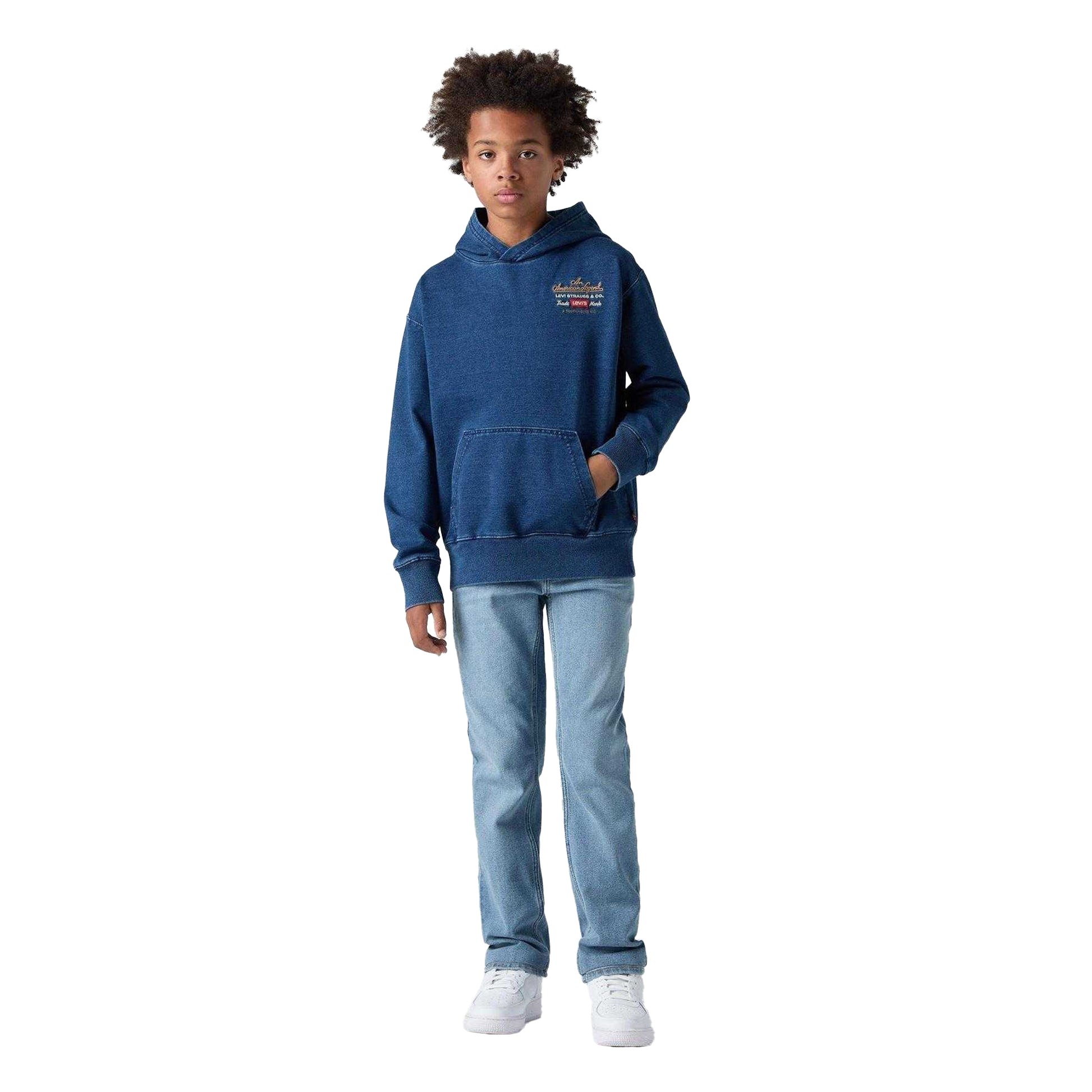 Basil Sky - Pack Shot - Levis Childrens-Kids 511 Denim Slim Jeans