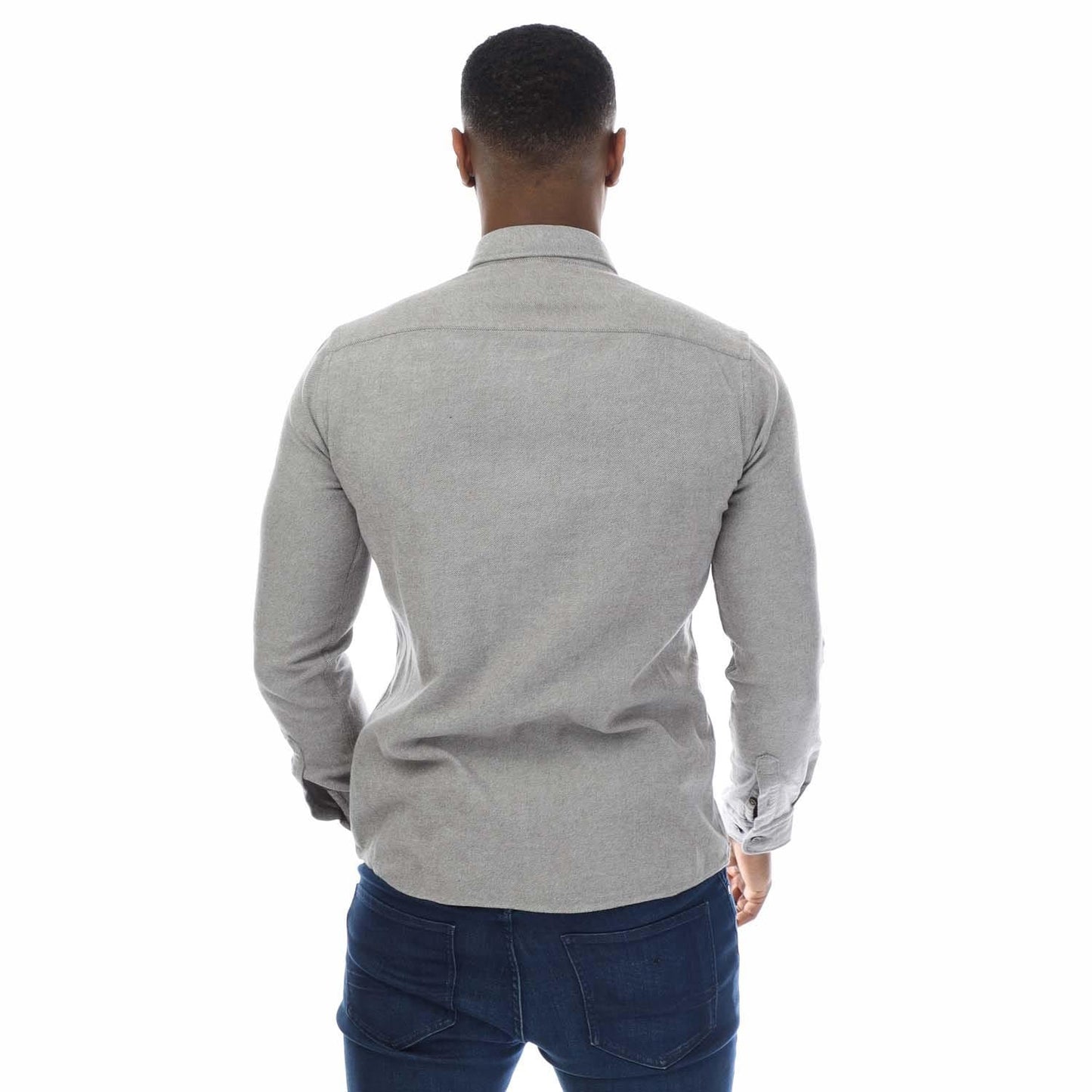 Grey - Back - Boss Mens S-Roan Shirt