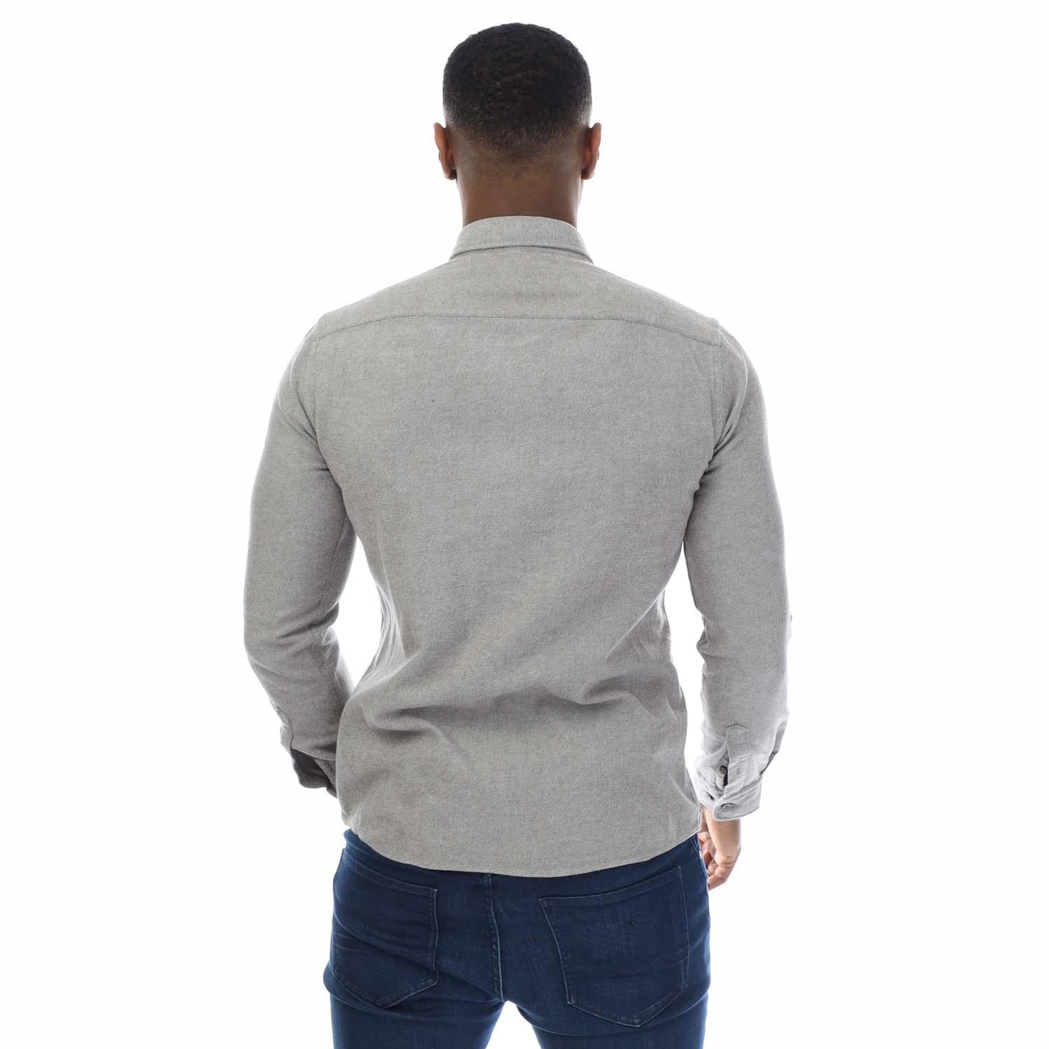 Grey - Back - Boss Mens S-Roan Shirt