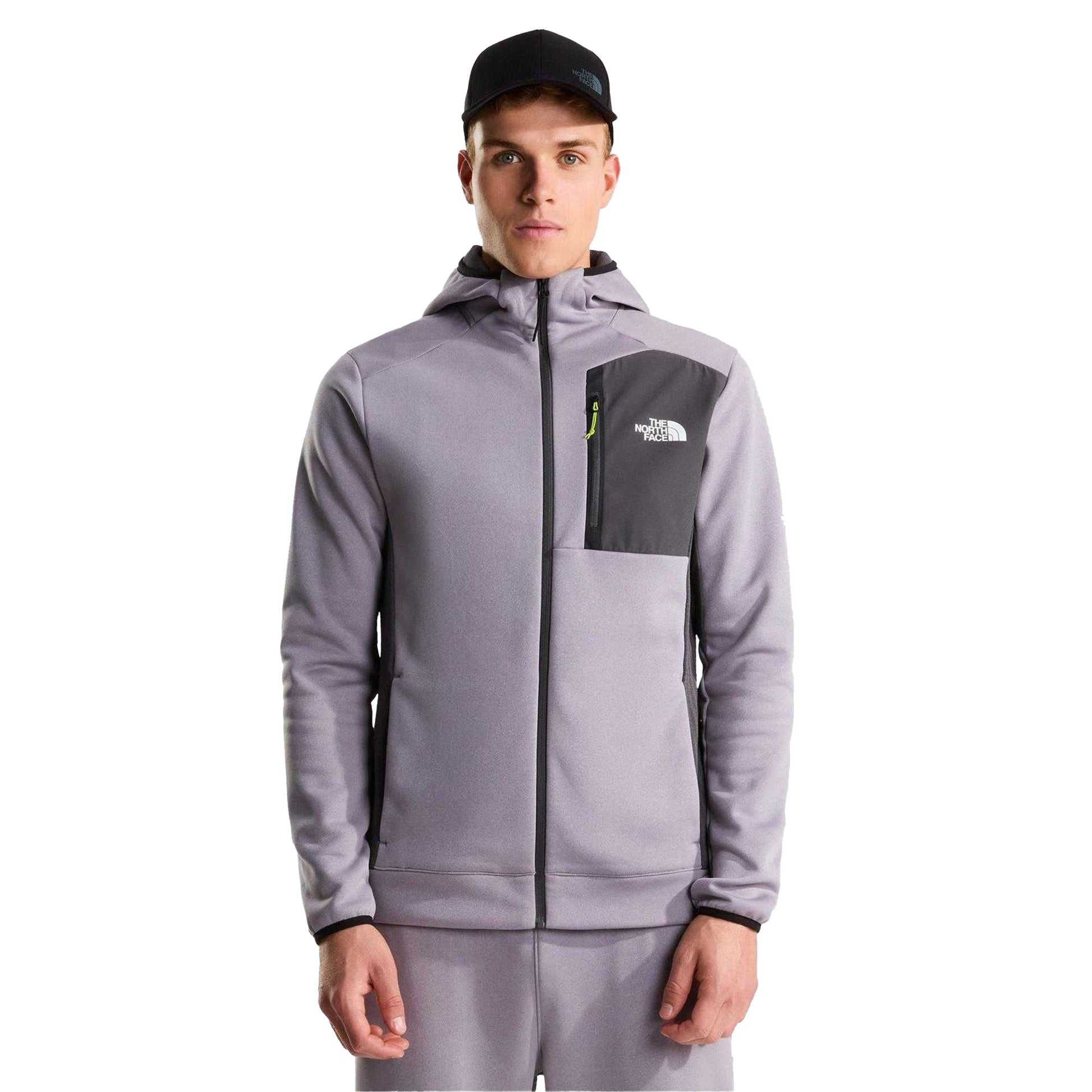 Grey - Side - The North Face Mens Mountain Athletics Full Zip Hoodie