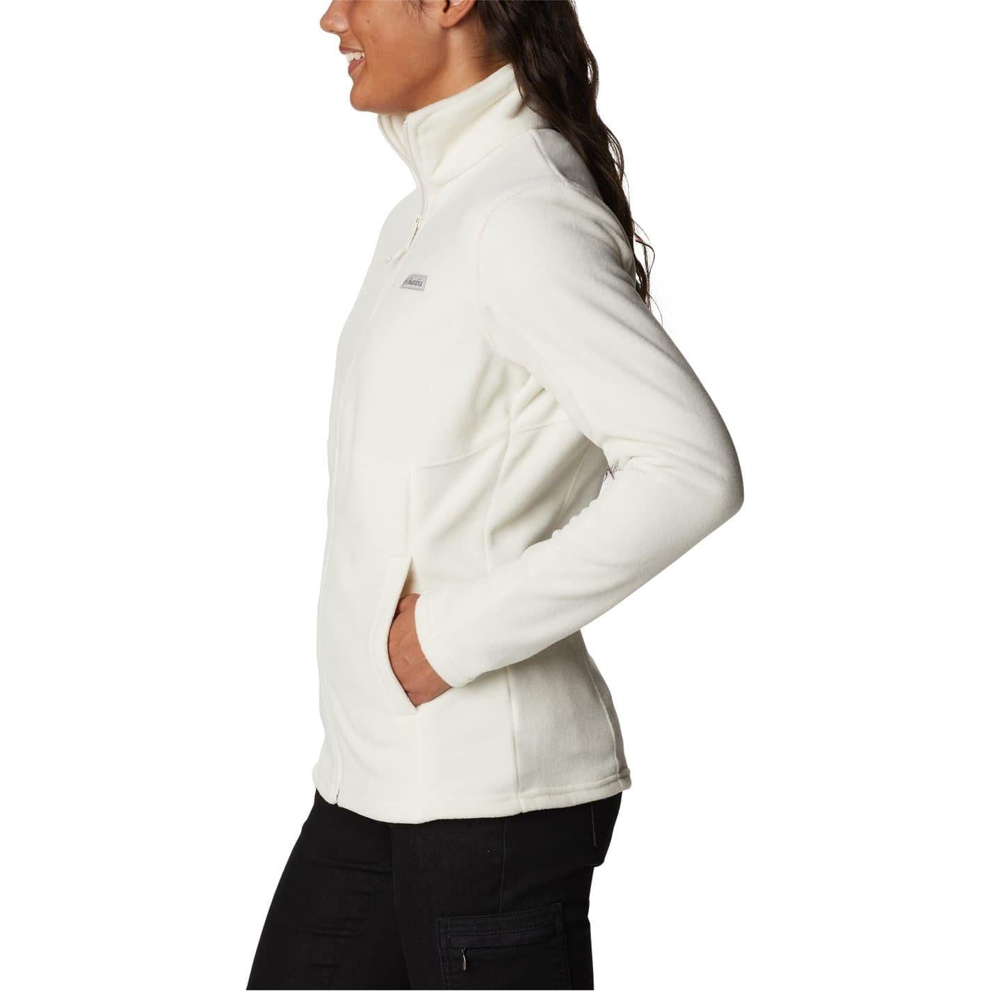 Chalk - Side - Columbia Womens-Ladies Basin Logo Fleece Jacket