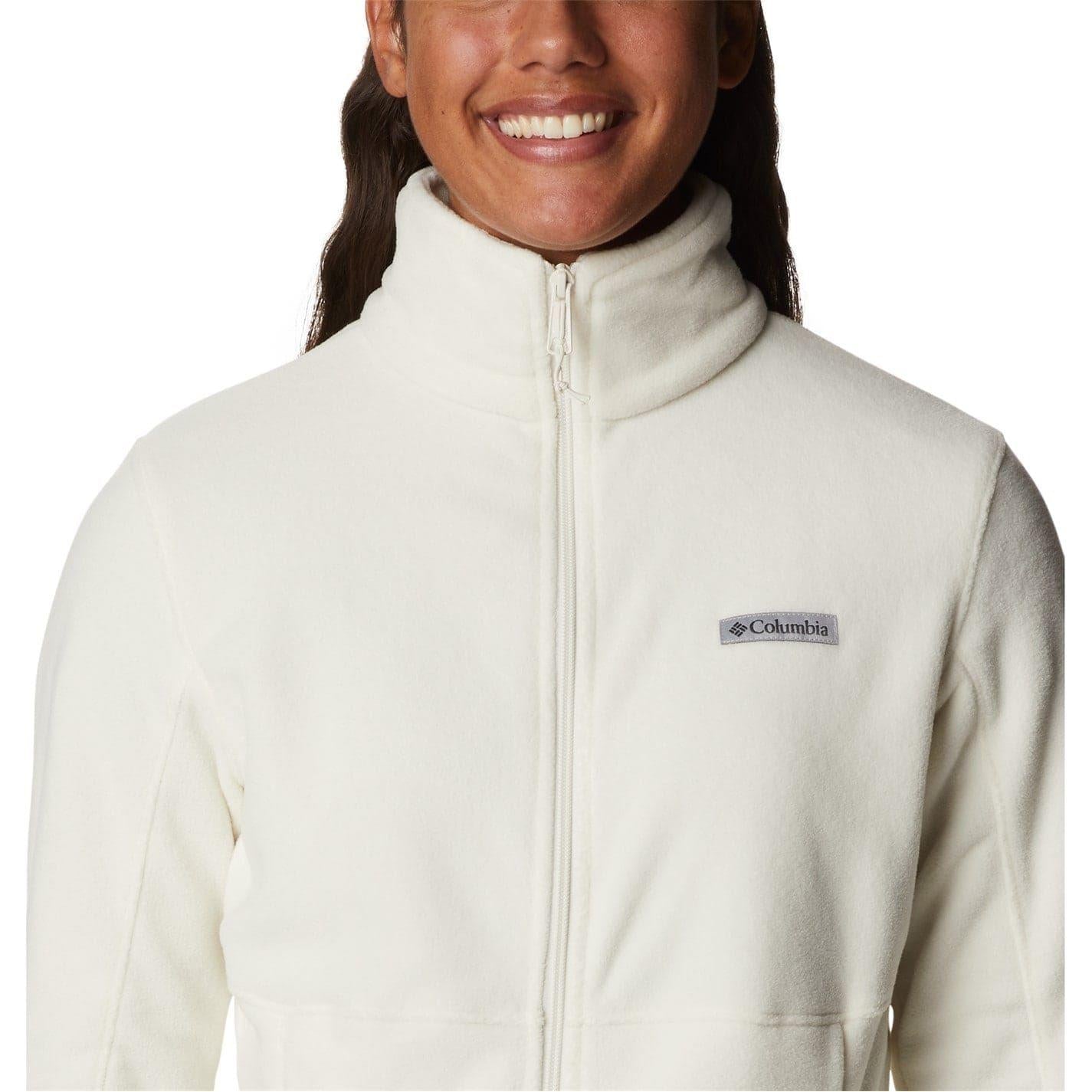 Chalk - Lifestyle - Columbia Womens-Ladies Basin Logo Fleece Jacket