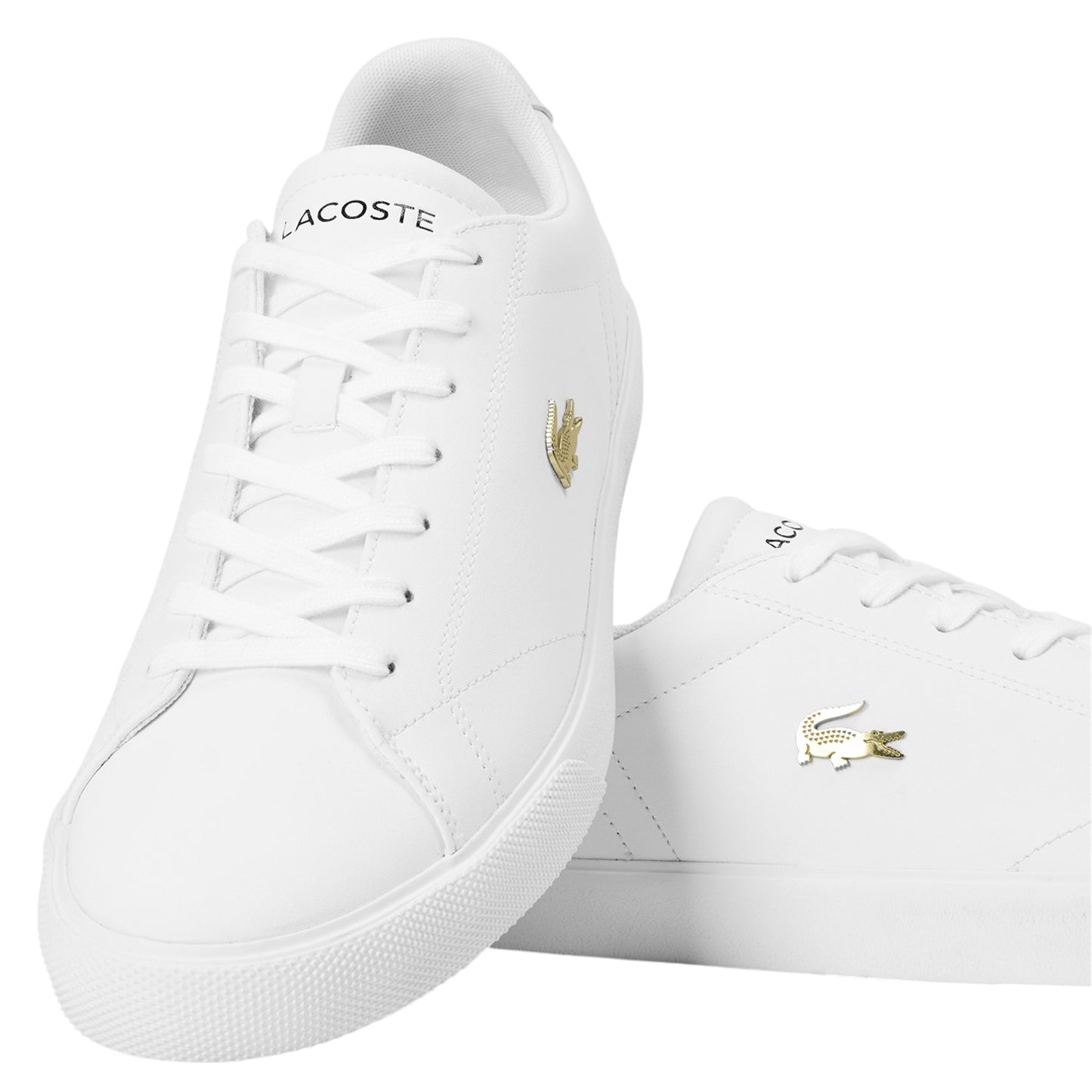 Off White - Side - Lacoste Mens Lerond Pro Logo Leather Trainers