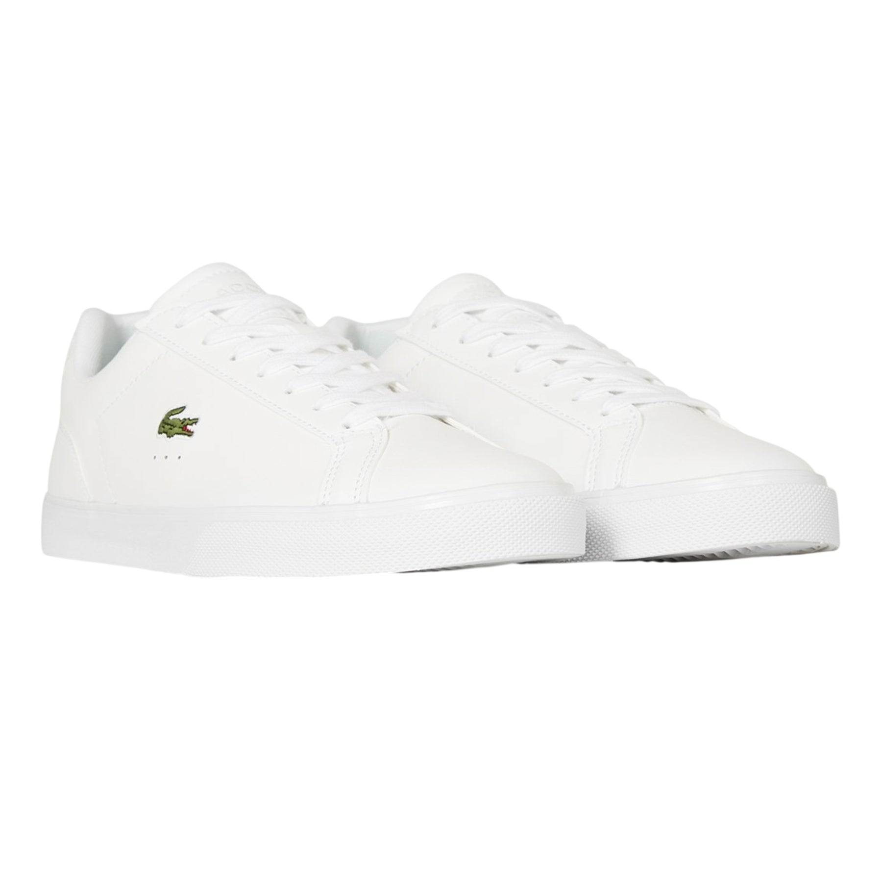 White - Lifestyle - Lacoste Mens Lerond Pro Logo Leather Trainers