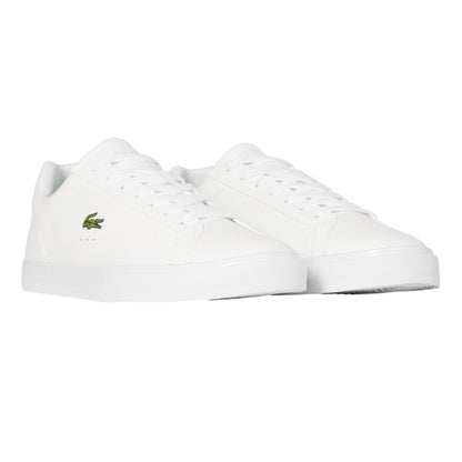 White - Lifestyle - Lacoste Mens Lerond Pro Logo Leather Trainers