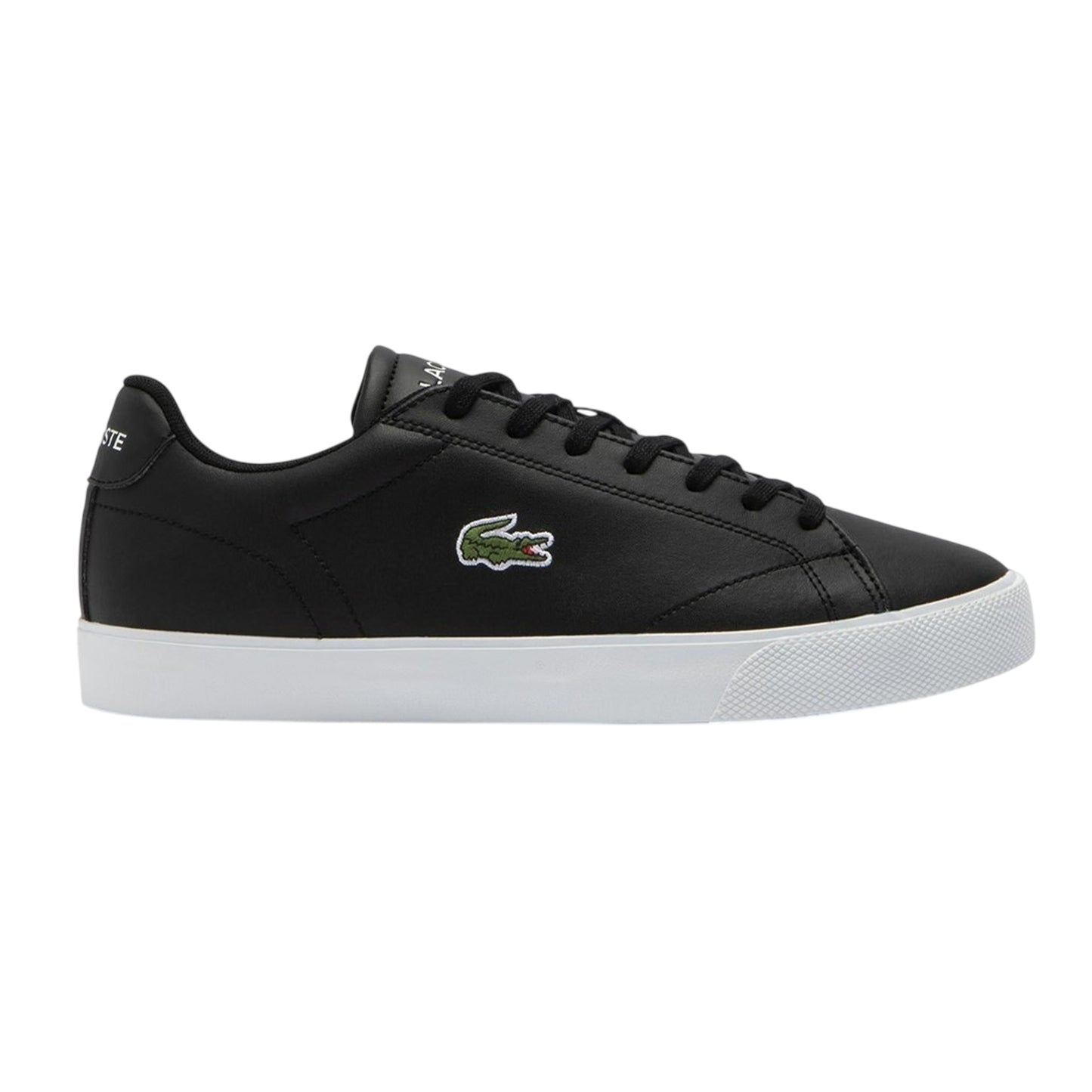 Black-White - Front - Lacoste Mens Lerond Pro Logo Leather Trainers