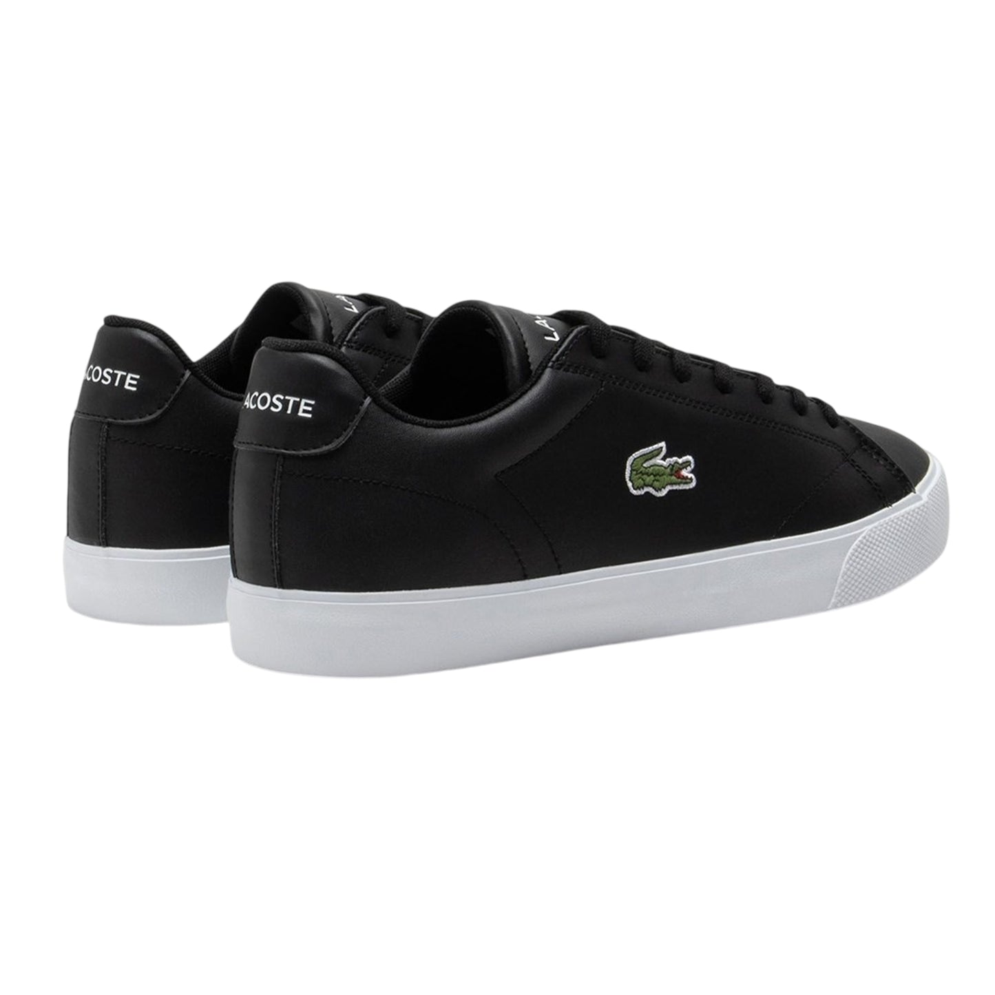 Black-White - Back - Lacoste Mens Lerond Pro Logo Leather Trainers