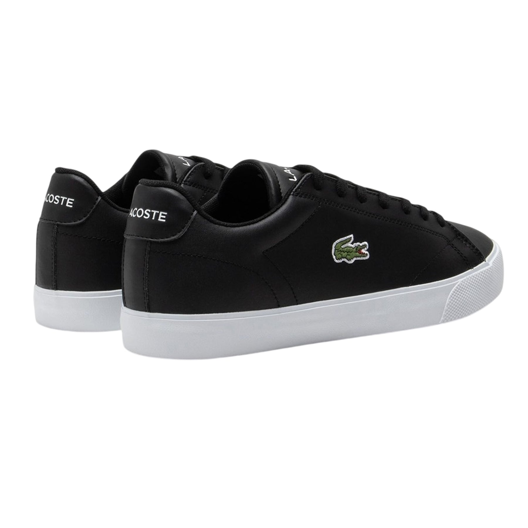 Black-White - Back - Lacoste Mens Lerond Pro Logo Leather Trainers