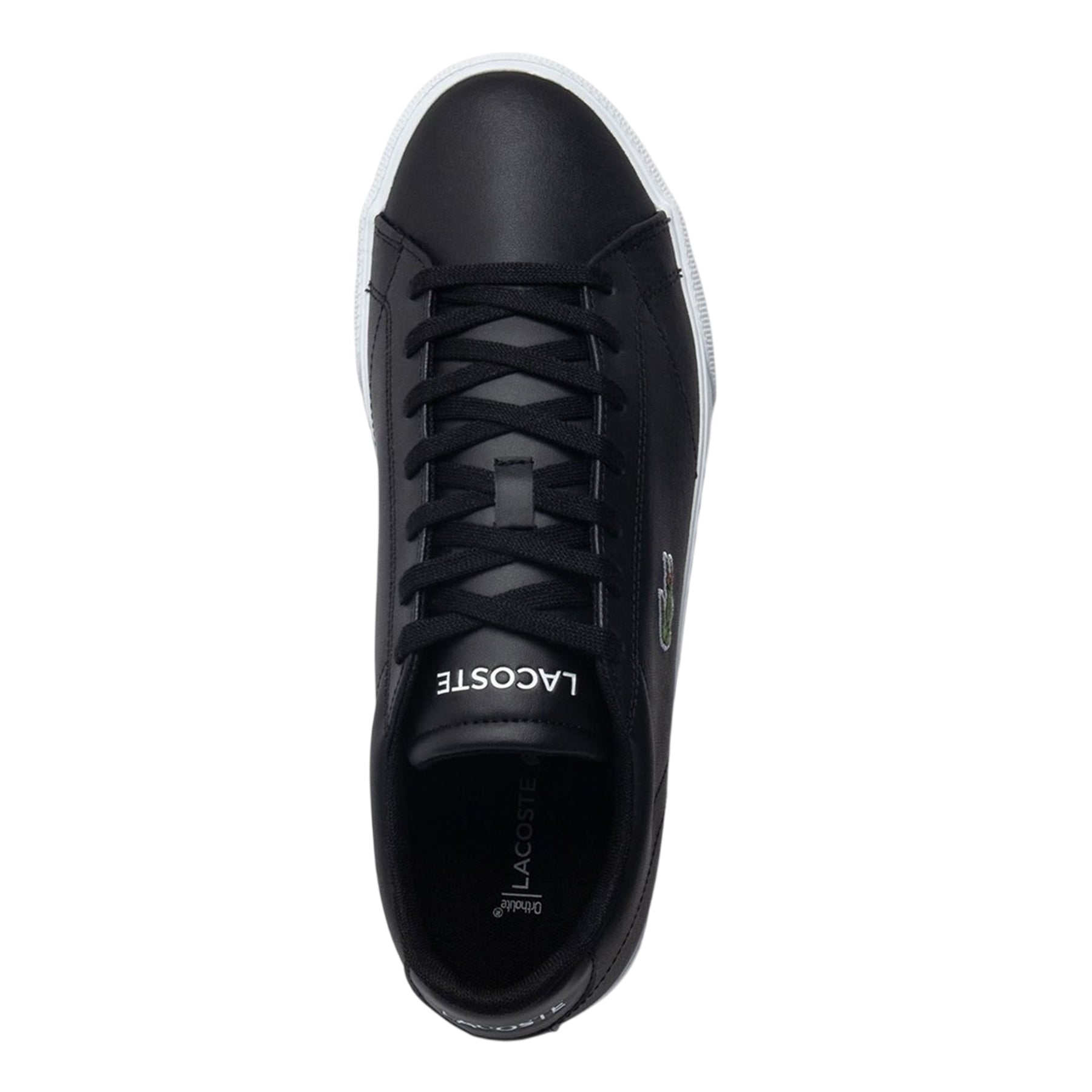 Black-White - Side - Lacoste Mens Lerond Pro Logo Leather Trainers