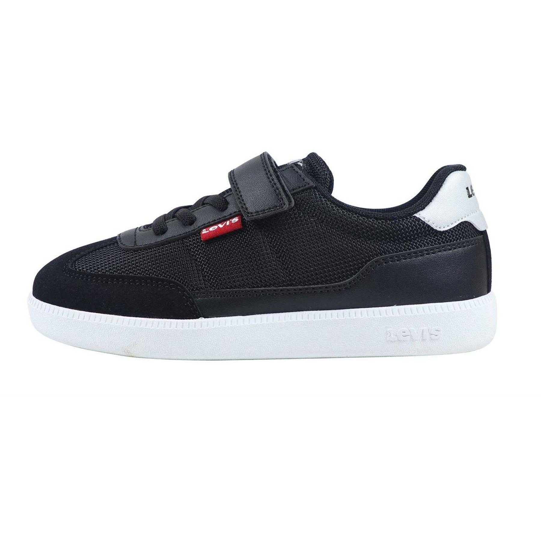 Black-Silver - Side - Levis Childrens-Kids Jackson Trainers