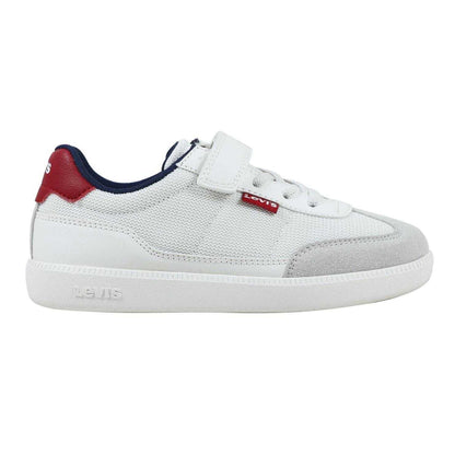 White-Red - Front - Levis Childrens-Kids Jackson Trainers