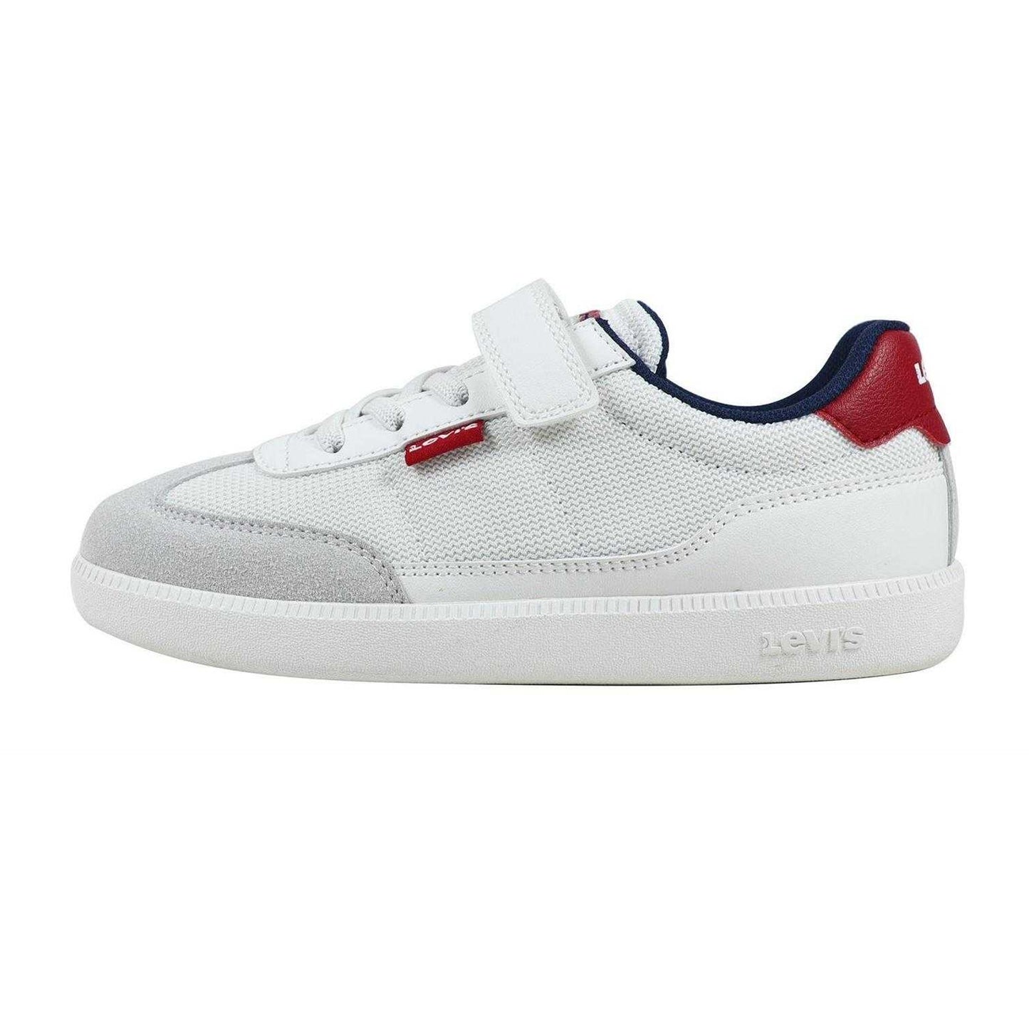White-Red - Side - Levis Childrens-Kids Jackson Trainers