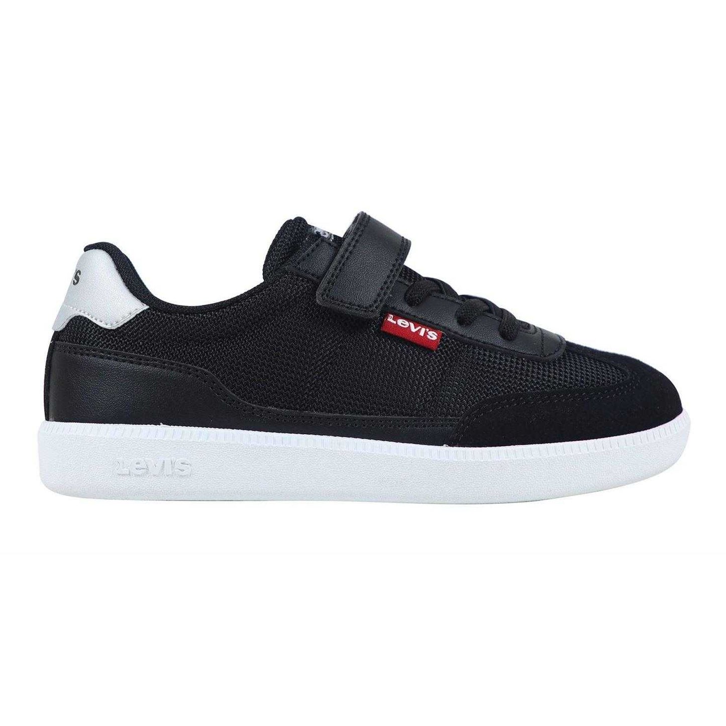 Black-Silver - Front - Levis Childrens-Kids Jackson Trainers