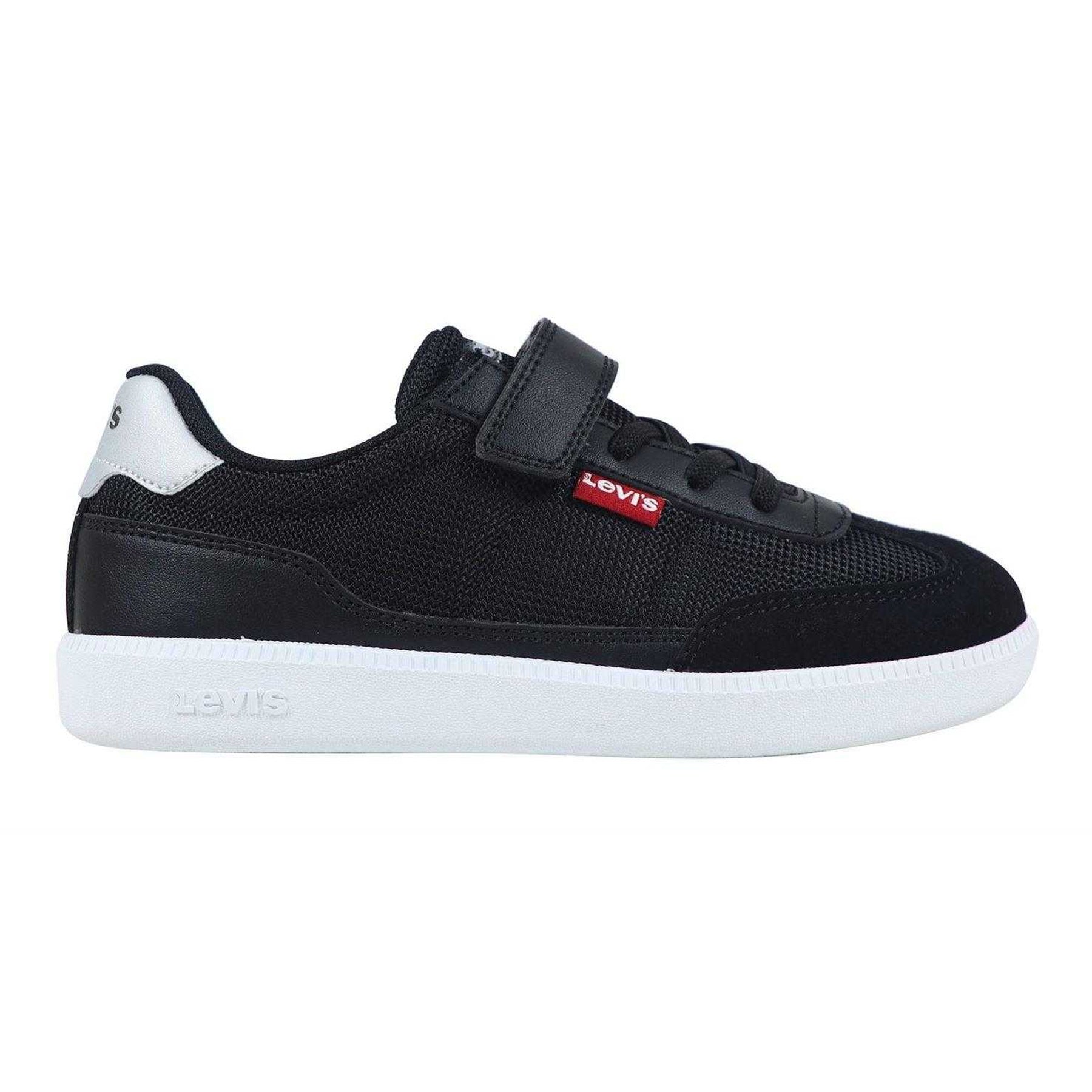 Black-Silver - Front - Levis Childrens-Kids Jackson Trainers
