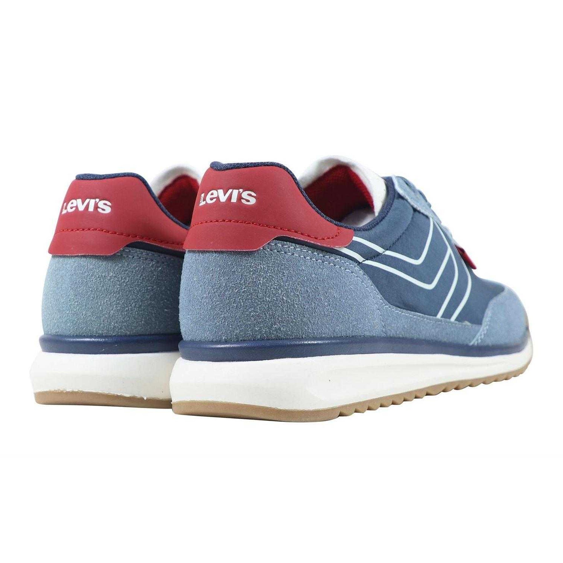 Navy-Red - Back - Levis Childrens-Kids Running Trainers