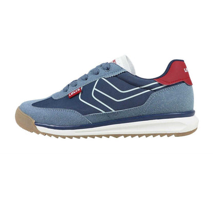 Navy-Red - Side - Levis Childrens-Kids Running Trainers