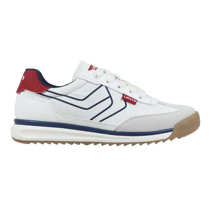 White-Navy - Front - Levis Childrens-Kids Running Trainers